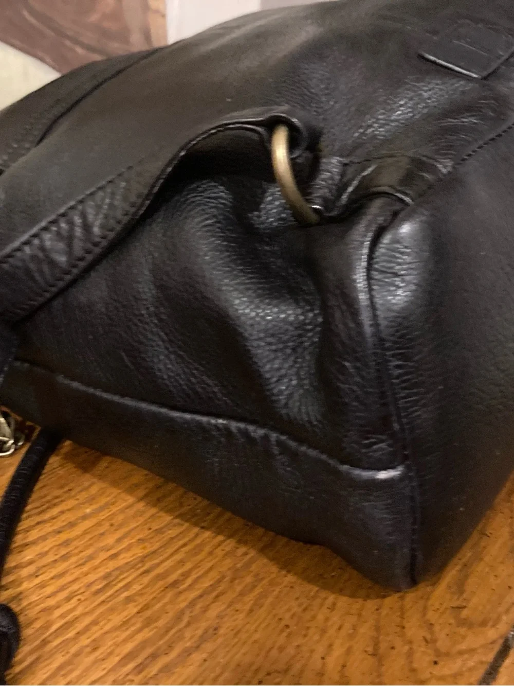 Frye Jade Studded Leather Convertible Leather Backpack with Chain Strap Black